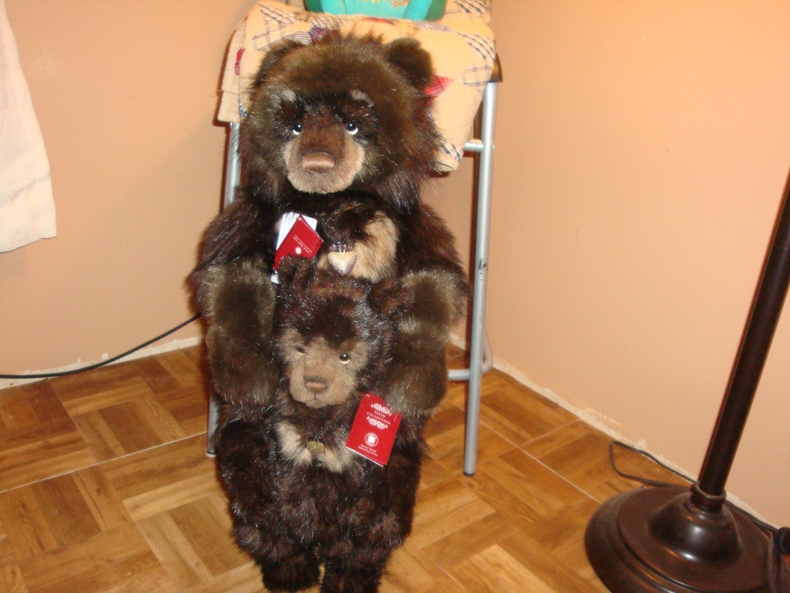 STUNNING CHARLIE BEARS PAIR BIG RON AND LITTLE RON RETIRED LIMITED EDITION NICE