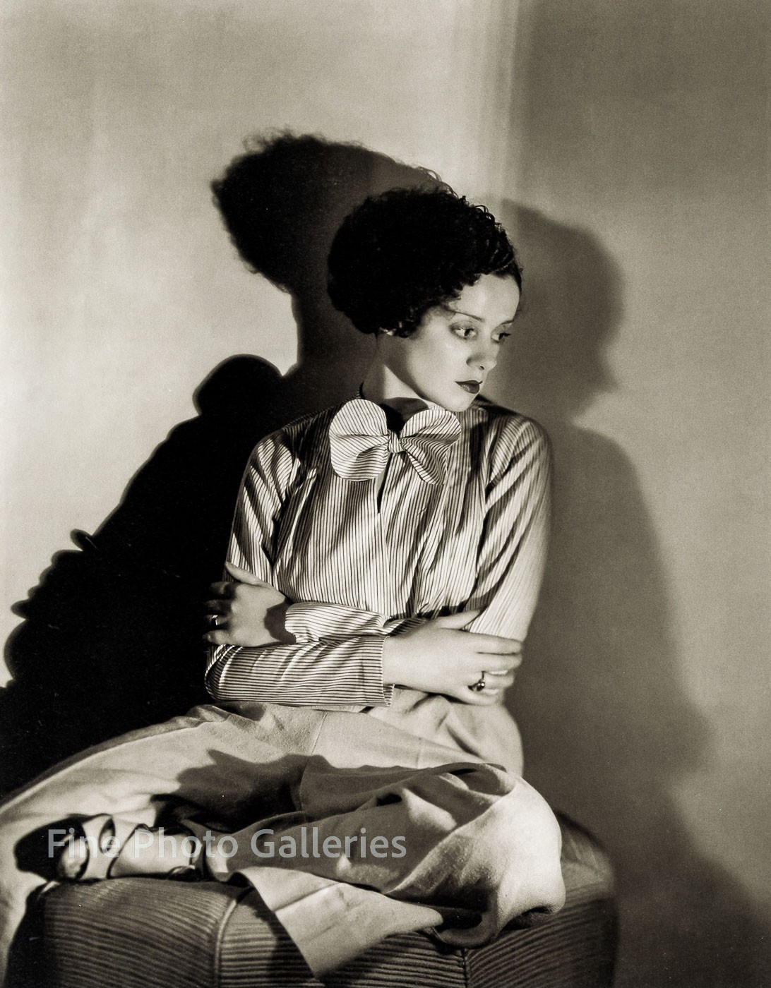 1934 Vintage ELSA LANCHESTER Film Actress By CLARENCE BULL Triotone Art On 11x14