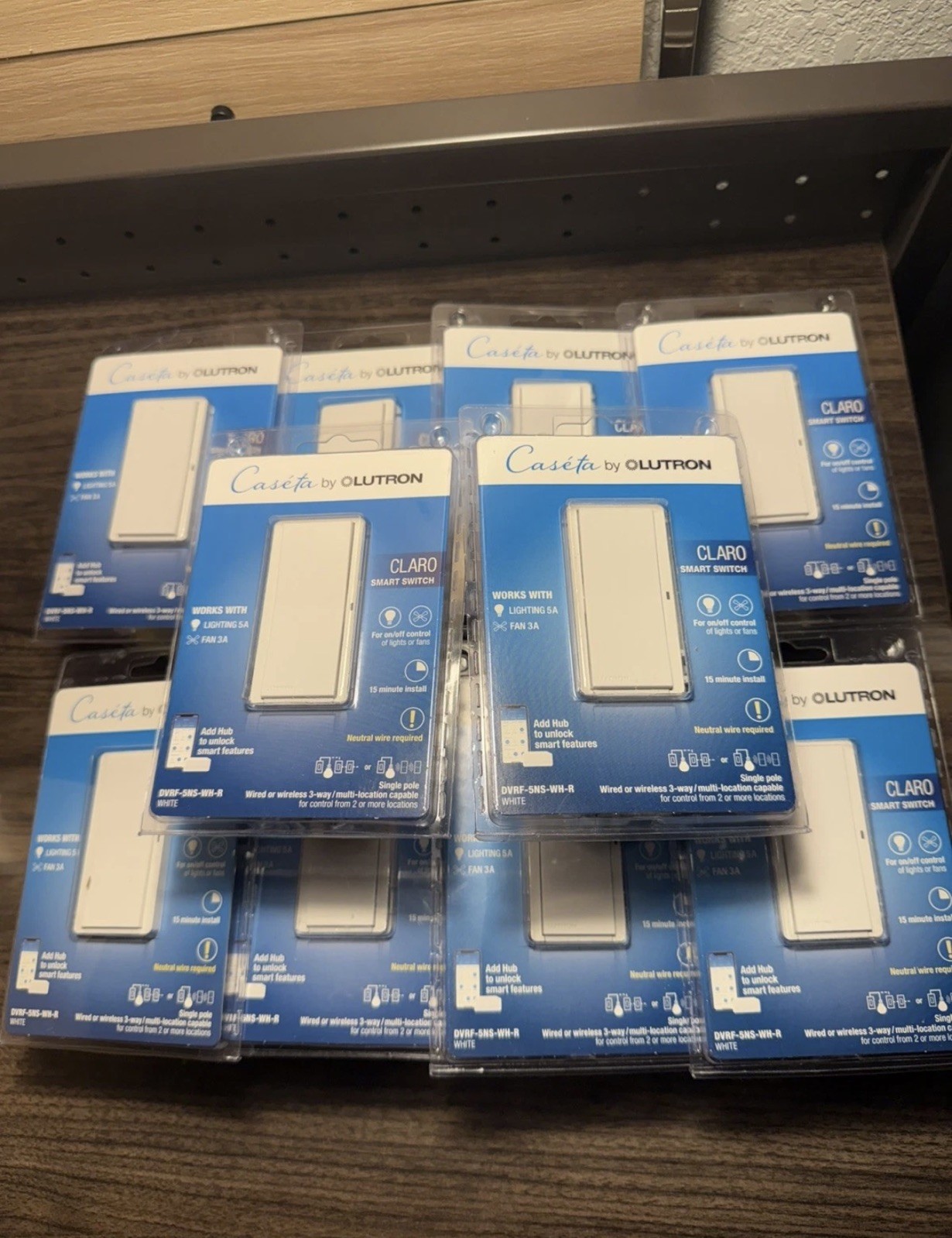 10 PCS Lutron DVRF-5NS-WH-R Caseta Claro Smart Switch 5A Single Pole/3-Way White 10 PCS Lutron DVRF-5NS-WH-R Caseta Claro Smart Switch 5A Single Pole/3-Way White