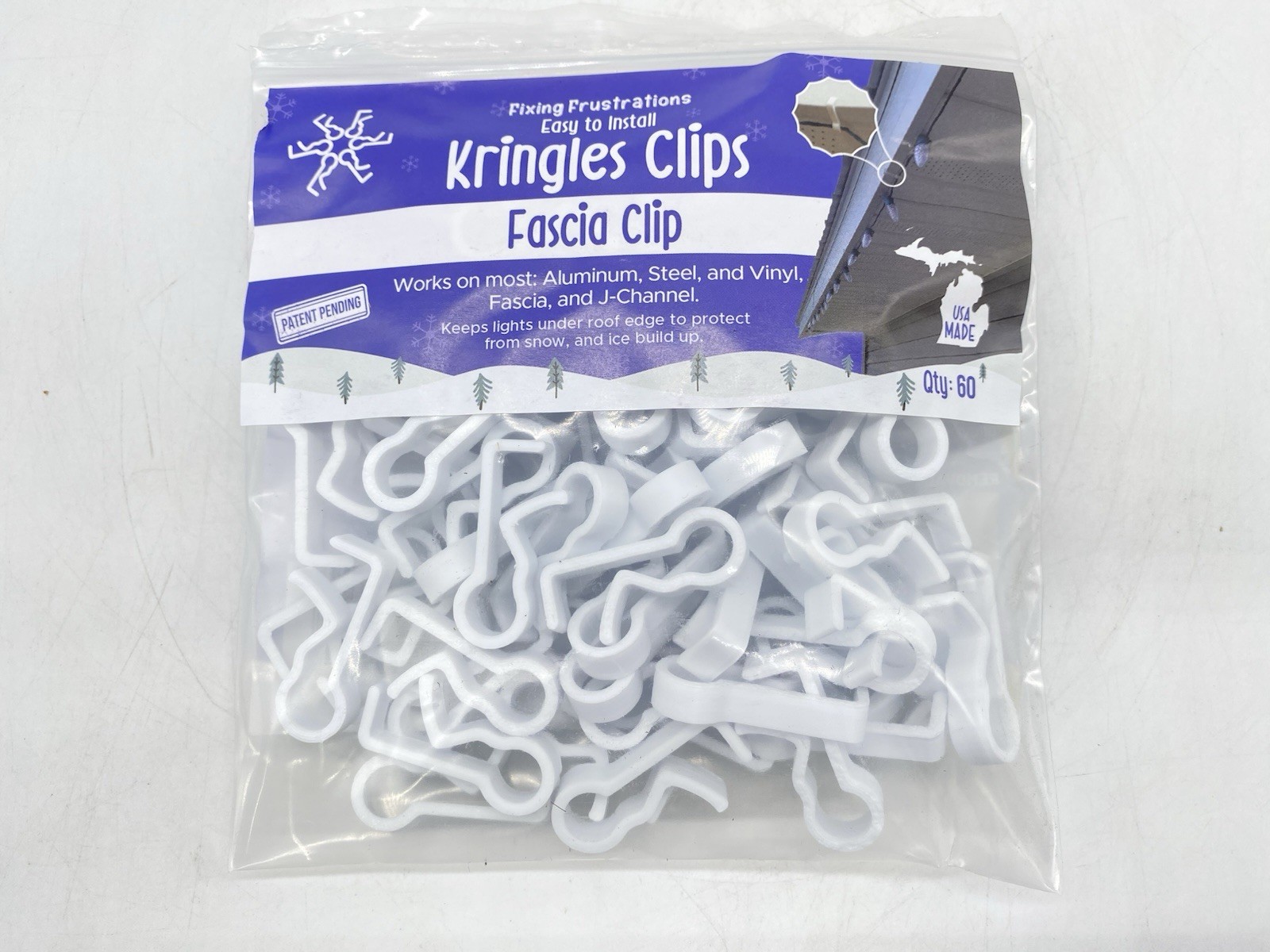 Outdoor light clips, Gazebo KRINGLES CLIPS FASCIA CLIP, DECORATIVE - 60 Count Outdoor light clips, Gazebo KRINGLES CLIPS FASCIA CLIP, DECORATIVE - 60 Count