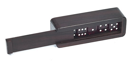 Vintage Executive Walnut Dice Case complete with five  Acrylic Dice