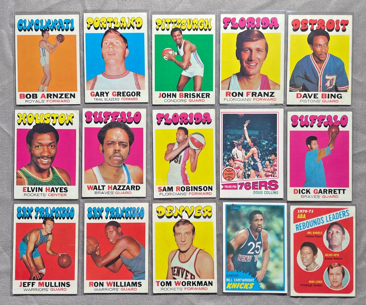 1971-72 Topps Basketball 15-Card Vintage Lot Bing Hayes Brisker
