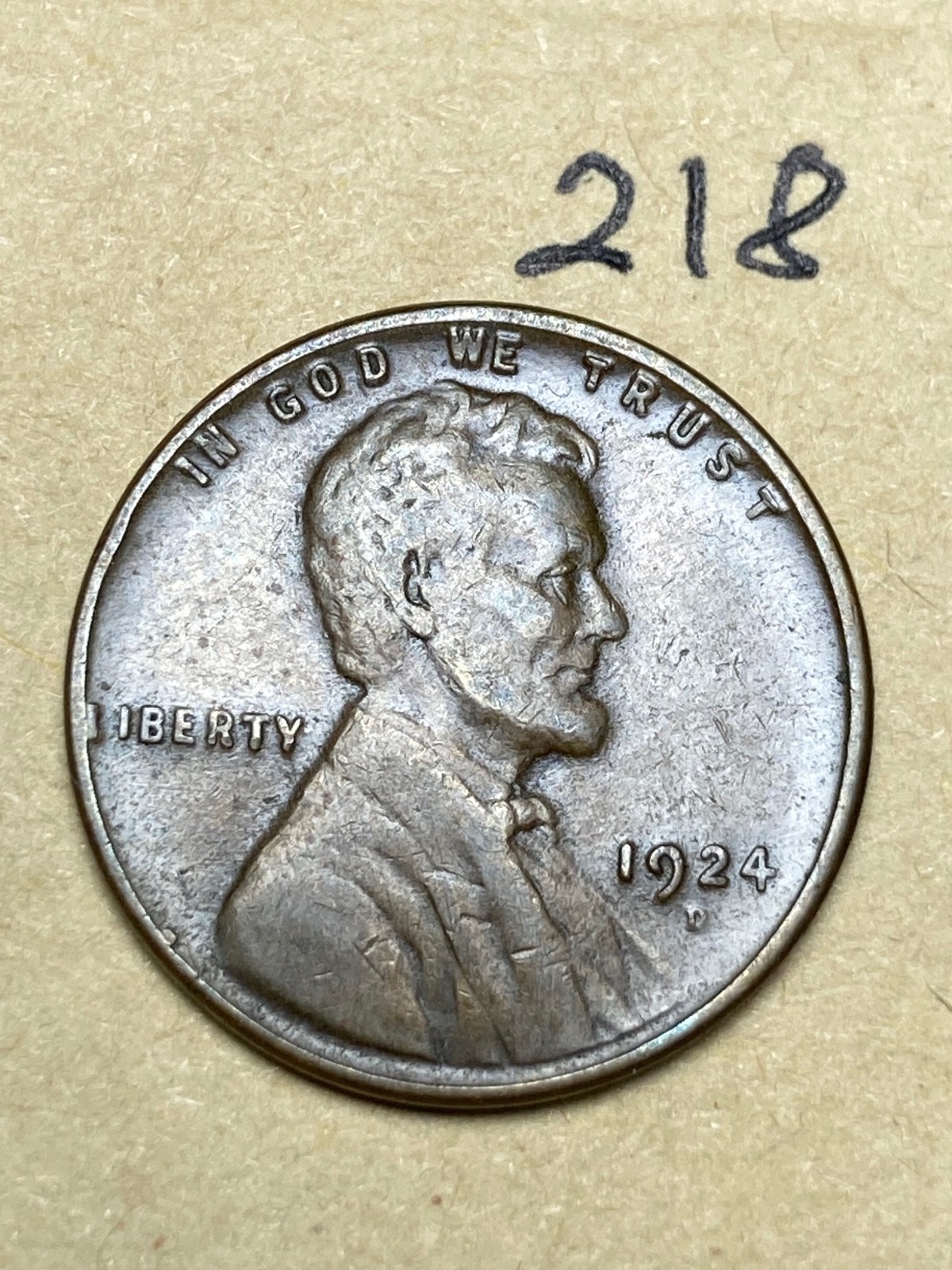 1924-D LINCOLN WHEAT CENT, 1924-D LINCOLN WHEAT CENT,