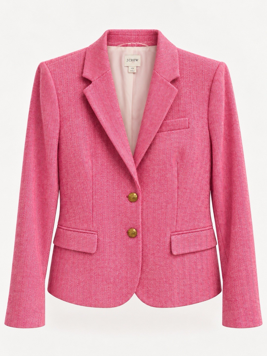 J. Crew Herringbone Blazer Pink 10 EUC J. Crew Herringbone Blazer Pink 10 EUC