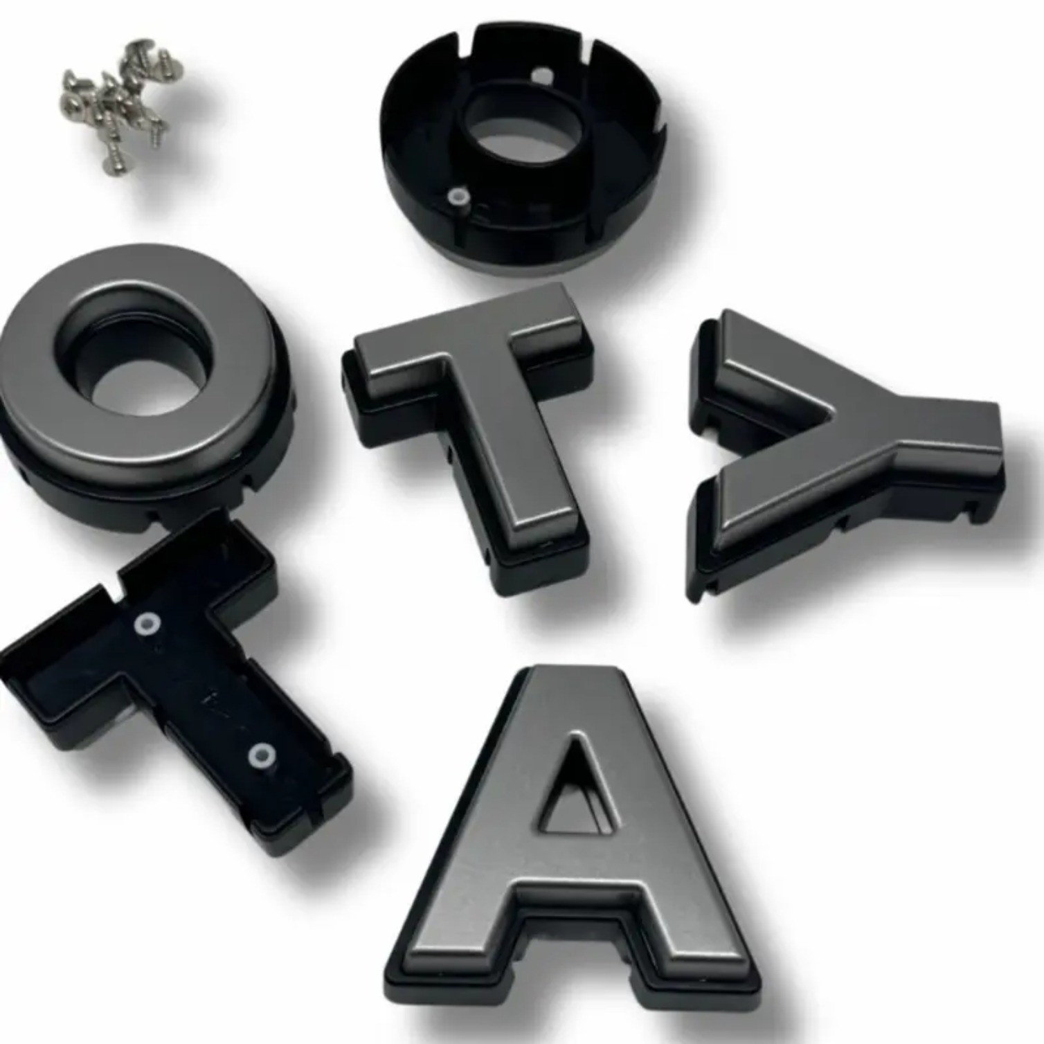 MAGNETIC GRAY Grille Letters for 16-23 Toyota Tacoma TRD PRO Style Mesh Grille