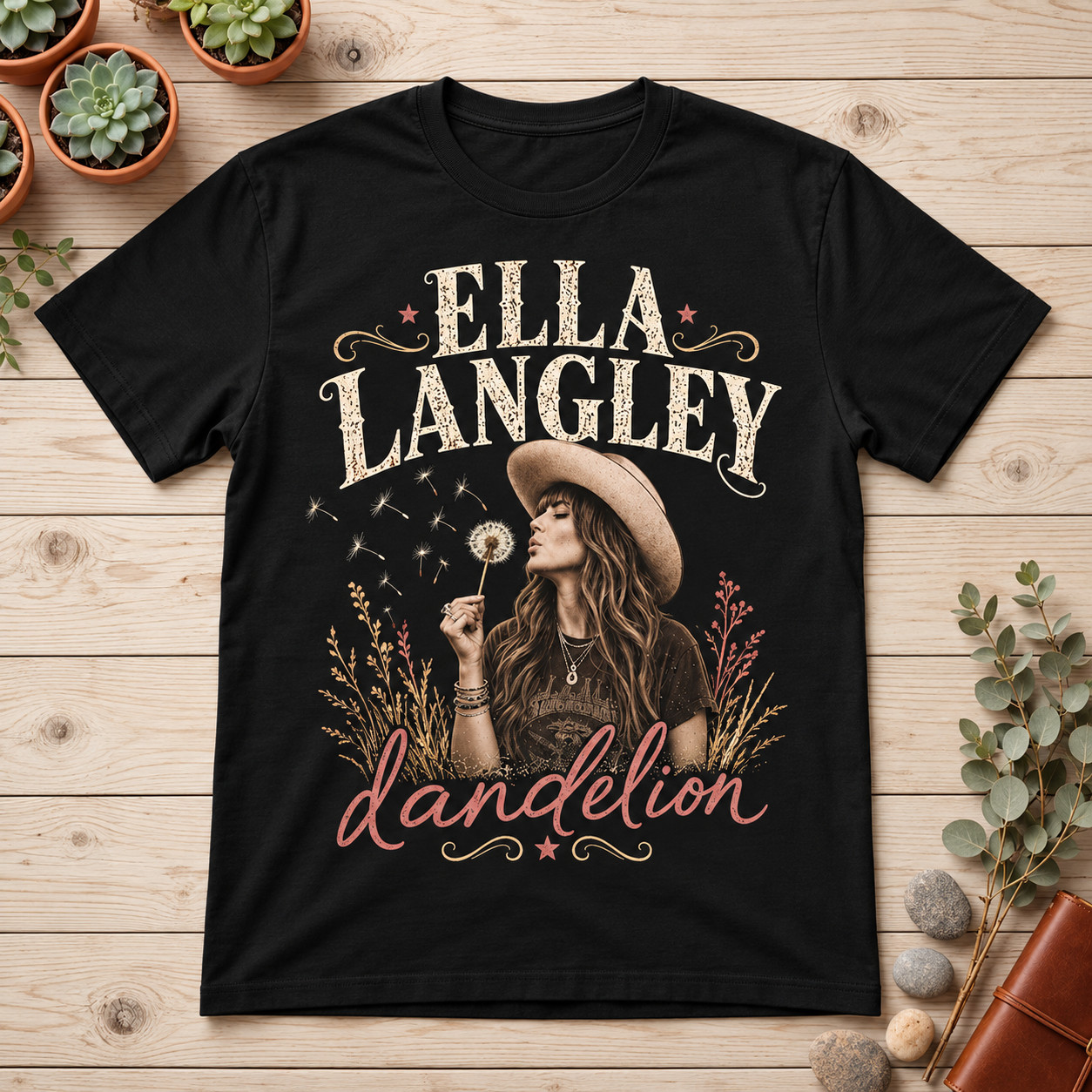 Vintage Cowgirl Shirt Dandelion Country Music Top Unisex Graphic Tee