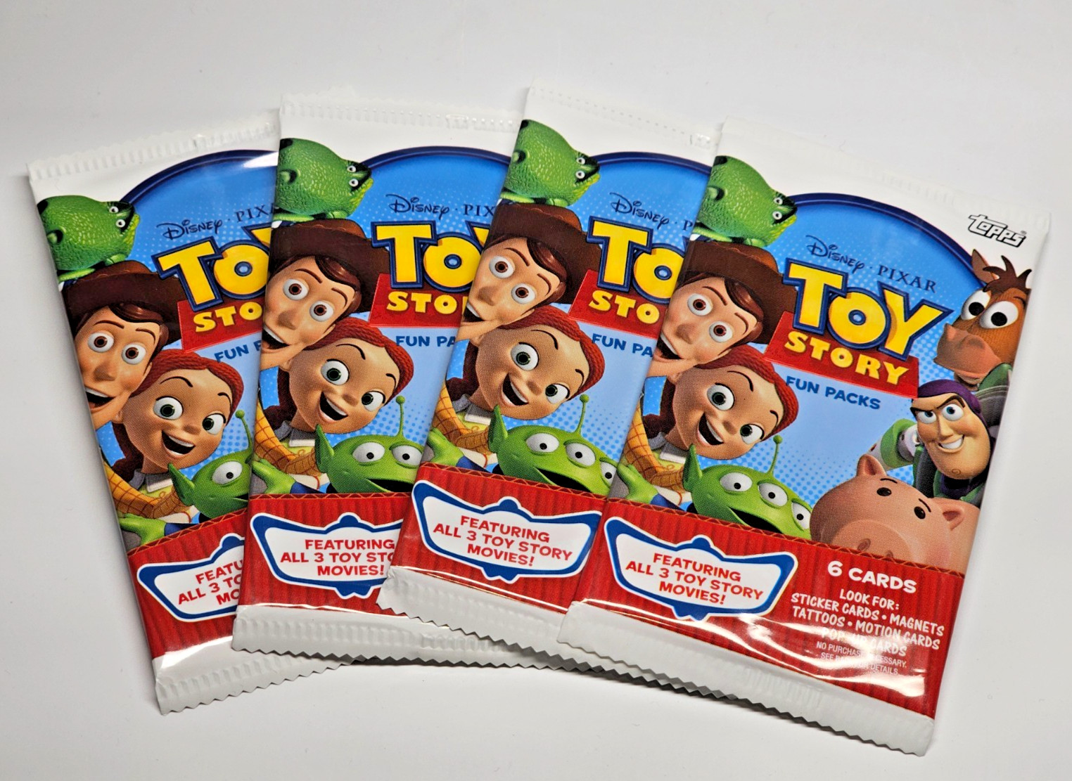 4x 2010 Topps Toy Story Fun Pack Trading Cards Disney PIXAR - New Factory Sealed 4x 2010 Topps Toy Story Fun Pack Trading Cards Disney PIXAR - New Factory Sealed