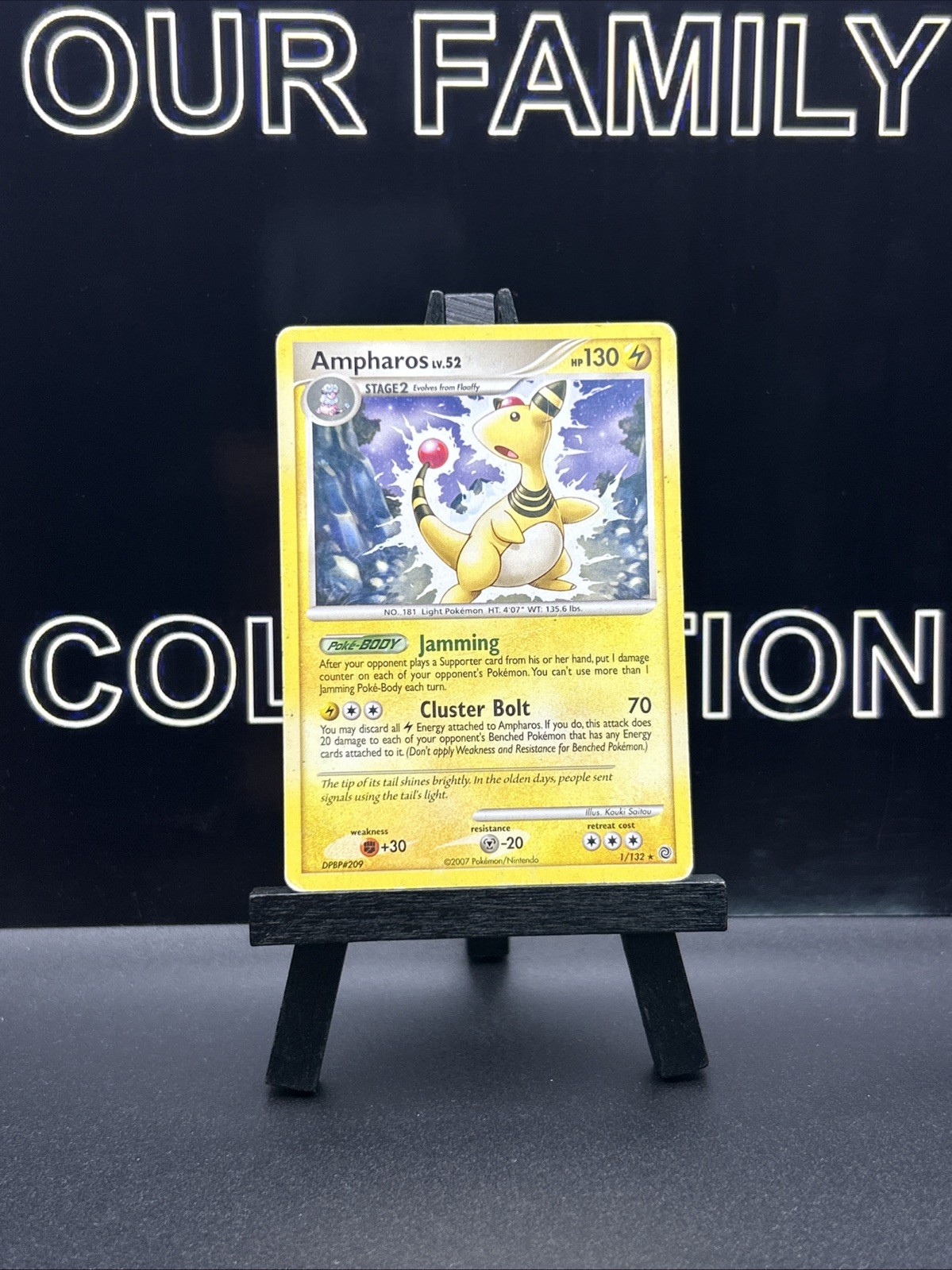 Ampharos 1/132 Secret Wonders Rare Regular 2007 Pokemon Card Ampharos 1/132 Secret Wonders Rare Regular 2007 Pokemon Card