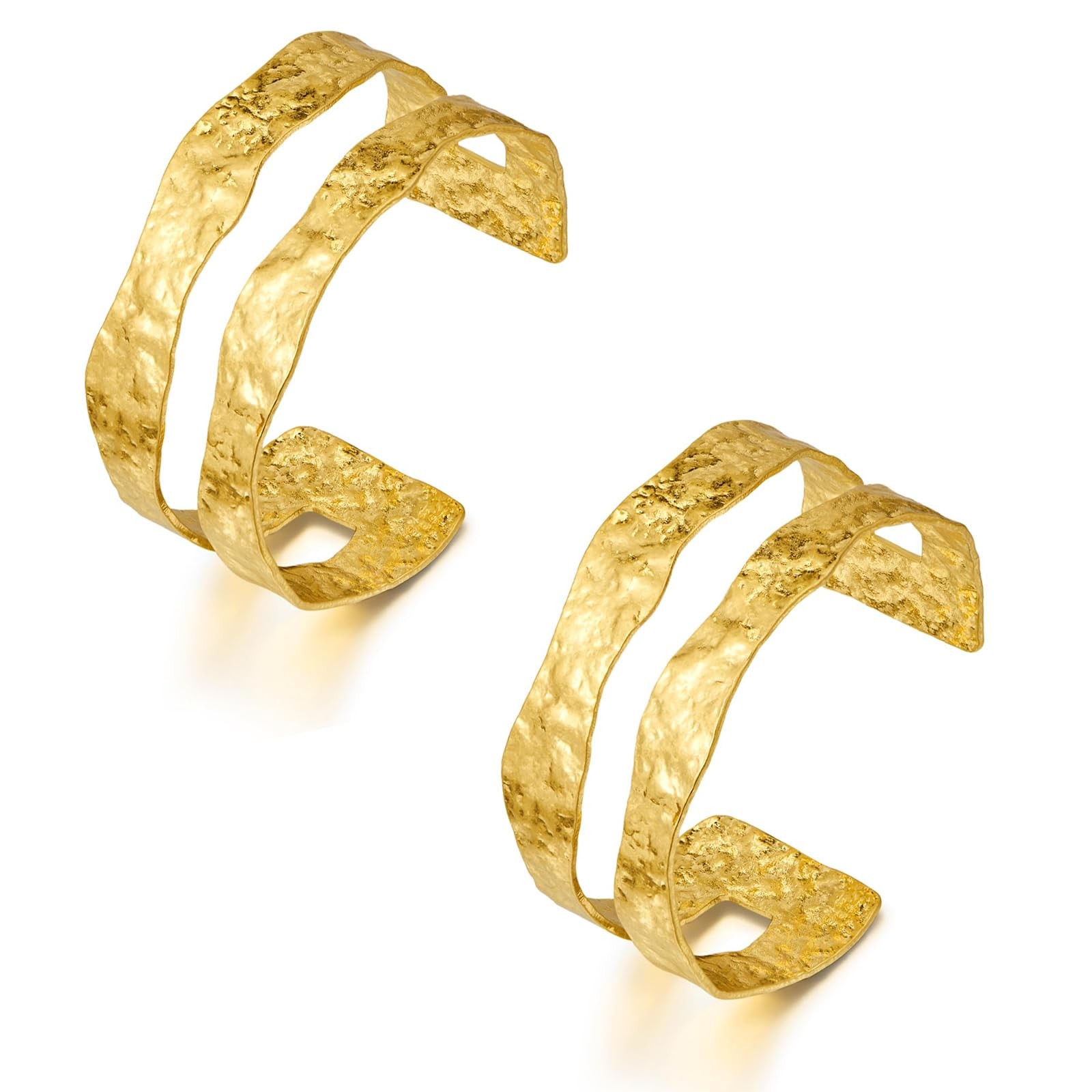 2Pcs Cuff Bangle Bracelets for Women Open Wide Bracelets Adjustable Wrist C - 07