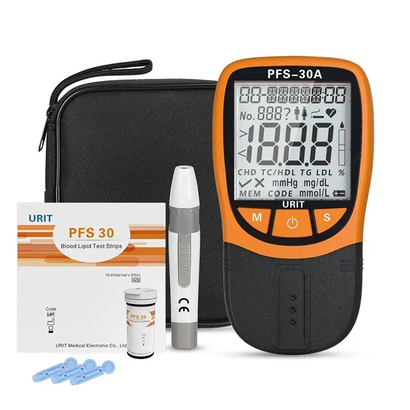 5-in-1 Blood Lipid Meter Cholesterol Home Test Monitor Kit TC HDL TG LDL-30