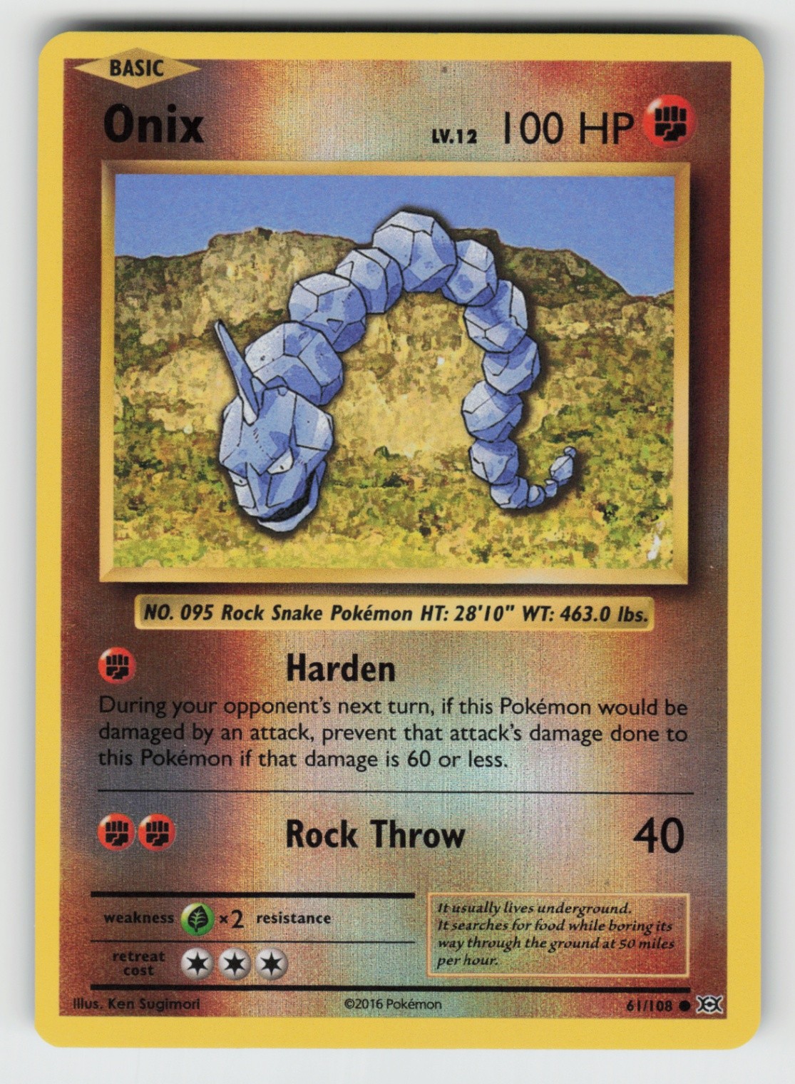 PO-06 Reverse Holo Onix 61/108 Common XY - Evolutions