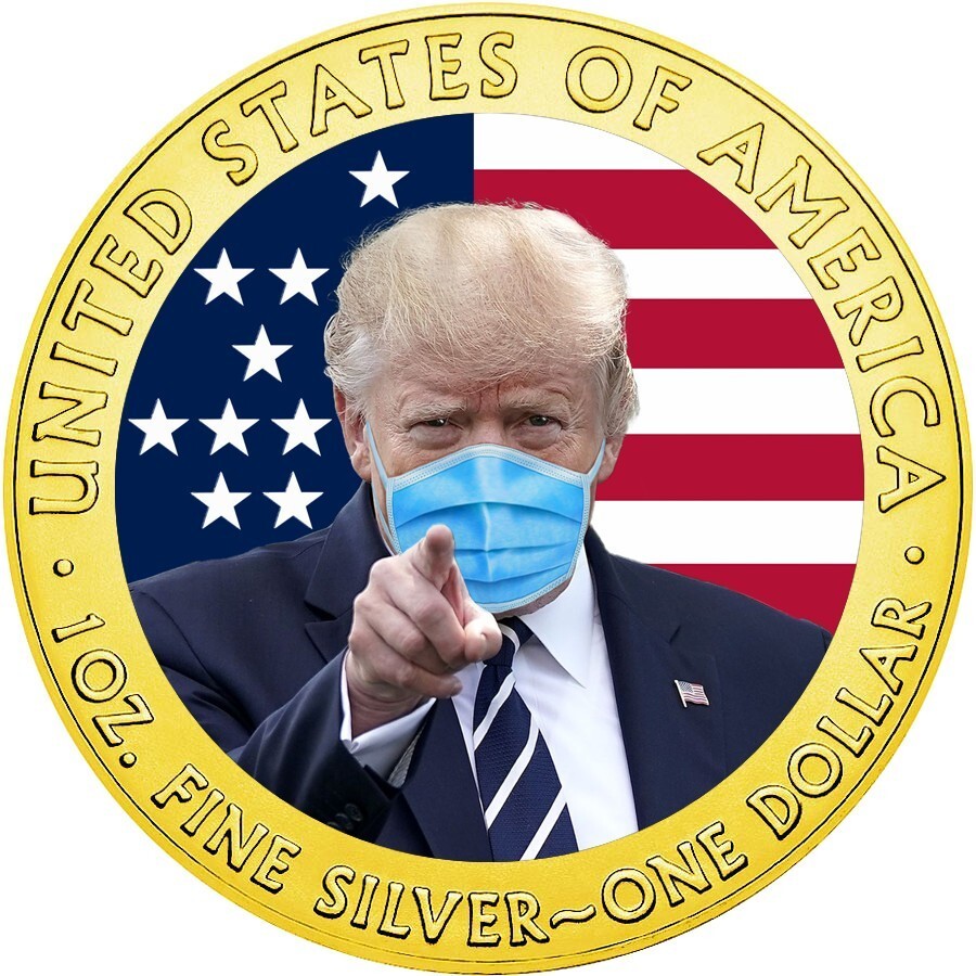 RARE 6pc USA TRUMP PRESIDENT COVID CORONAVIRUS Silver Eagle Walking Liberty 2020