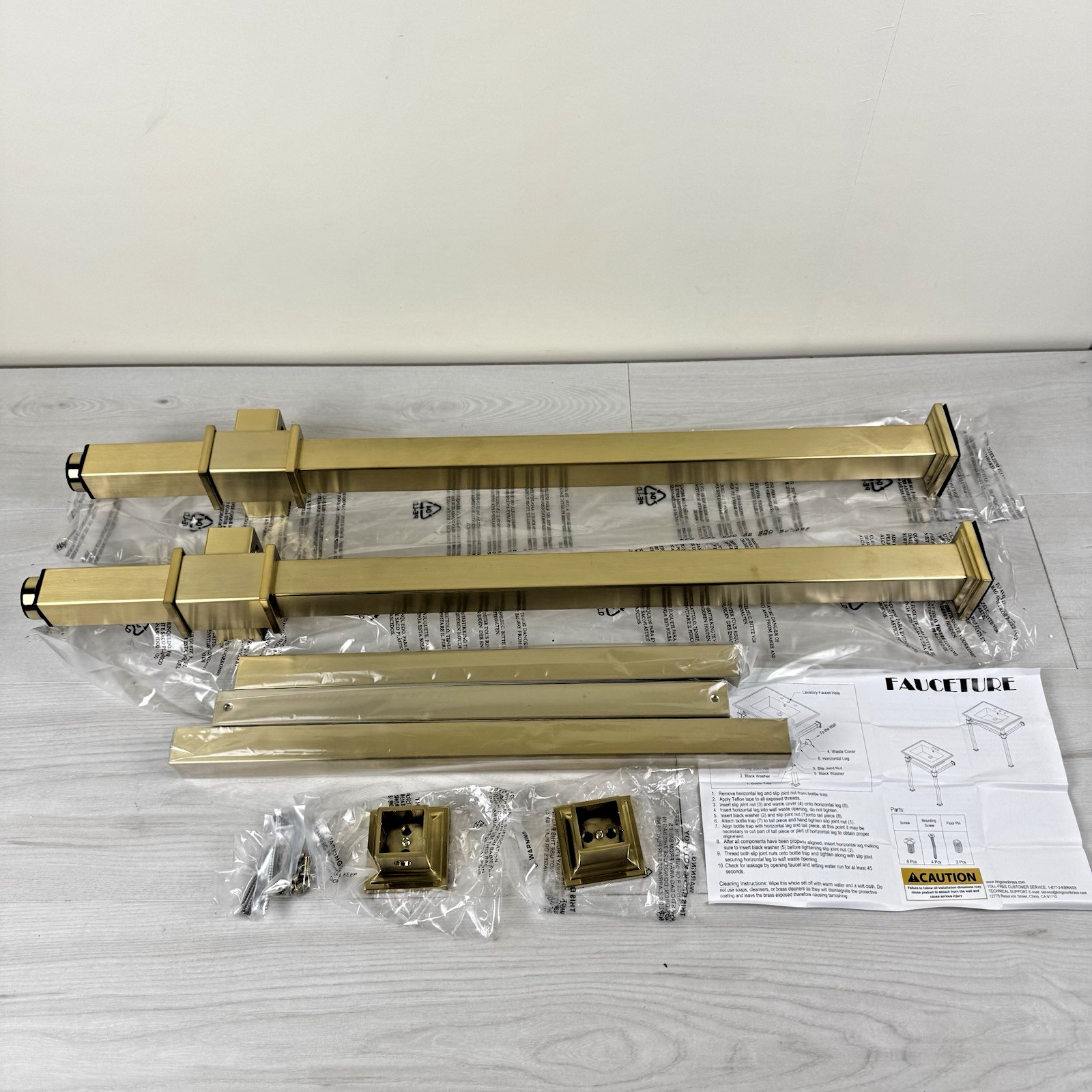 Kingston Brass VPB3328SQ7 22 in. Monarch Stainless Steel Console Sink Legs P... Kingston Brass VPB3328SQ7 22 in. Monarch Stainless Steel Console Sink Legs P...