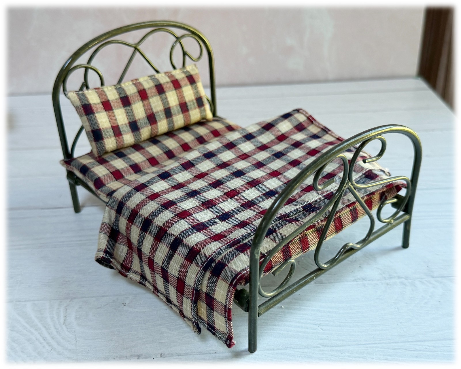 Vtg Dollhouse Miniature Wood Metal RUSS Ode to America Bedroom Pieces YOU CHOOSE