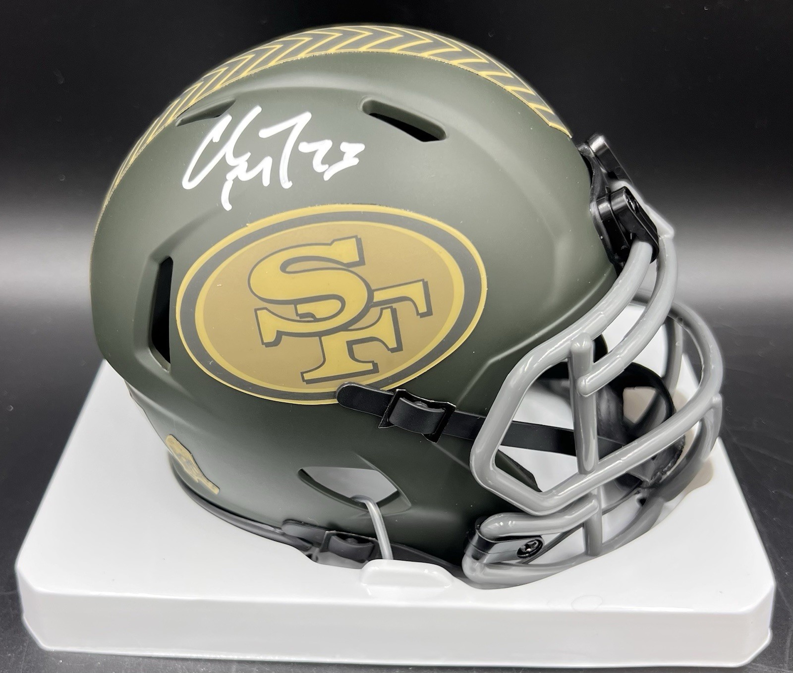 Christian McCaffrey Signed Autographed 49ers Salute Mini Helmet BAS Beckett