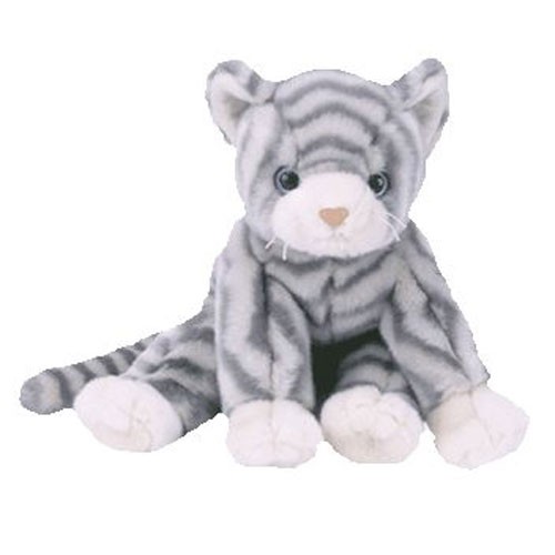 TY Beanie Buddy - SILVER the Cat (11 inch) - MWMTs Stuffed Animal Toy