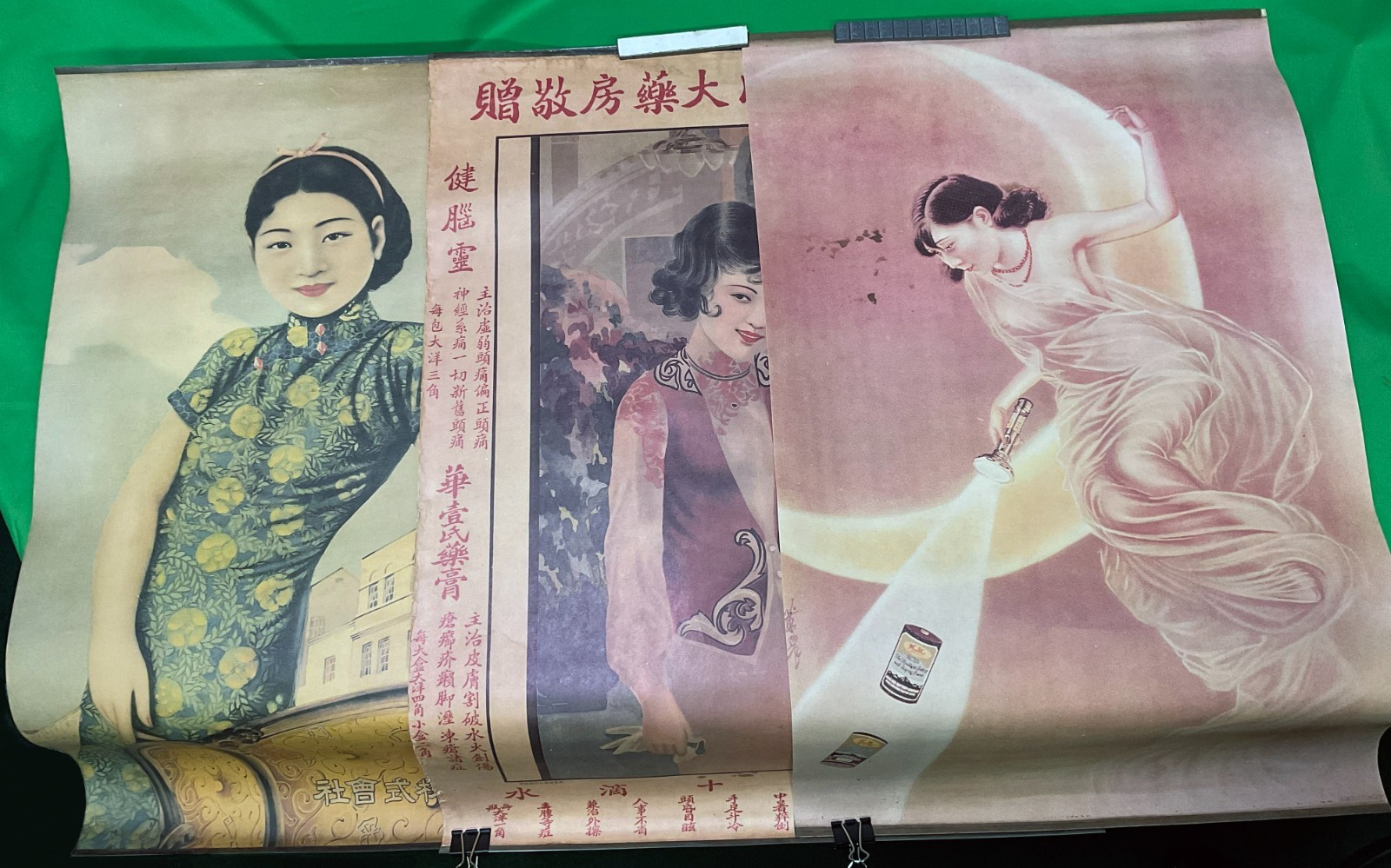 THREE 1920s-30s CHINESE ADVERTISING POSTERS FROM SHANGHAI, QINGDAO