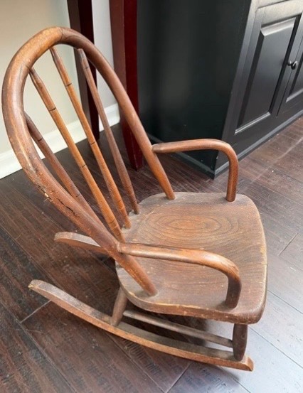 Antique 19th C Child’s Rocking Chair Illinois Folk Art James Blackman c.1840-60
