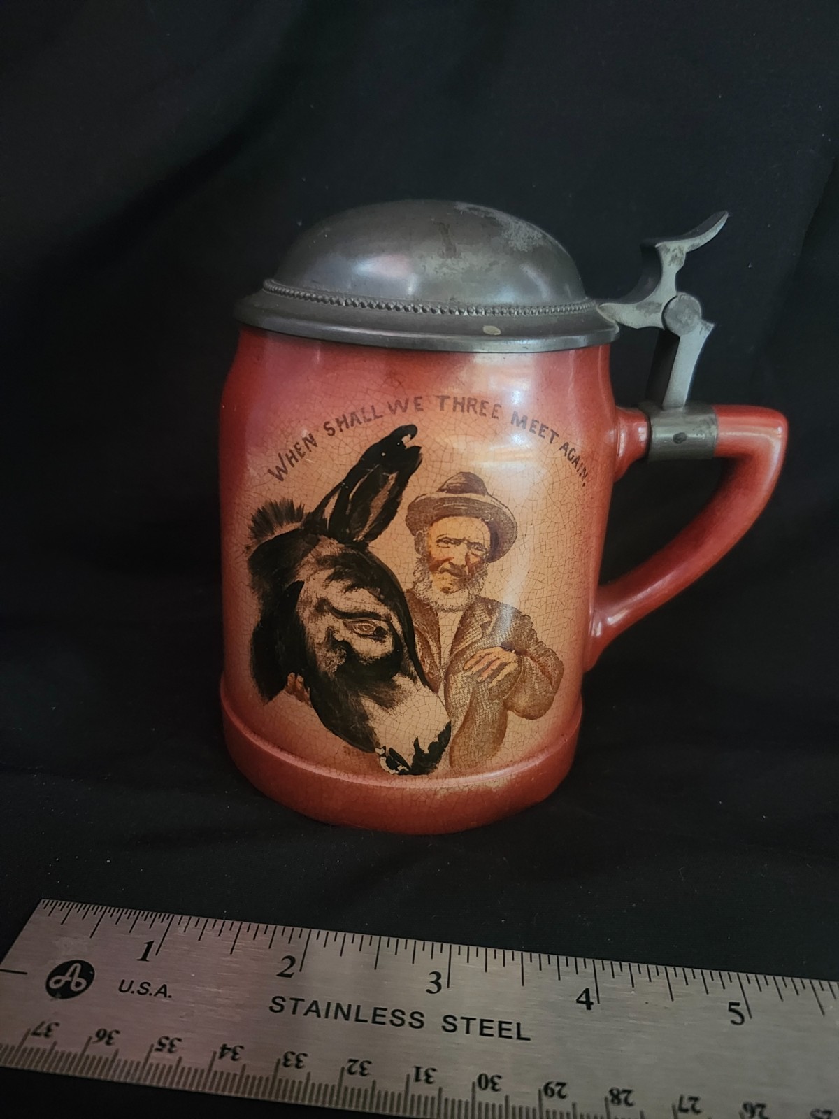 Rare c. 1900 Harvard University John the Orangeman Tankard Stein - Football