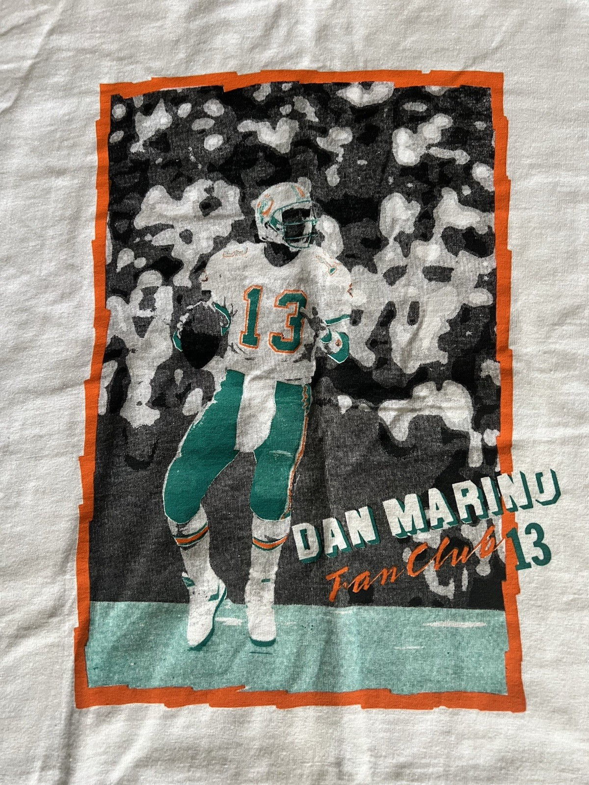 Vintage Dan Marino Fan Club 13 90\'s Miami Dolphins NFL Football T-Shirt L