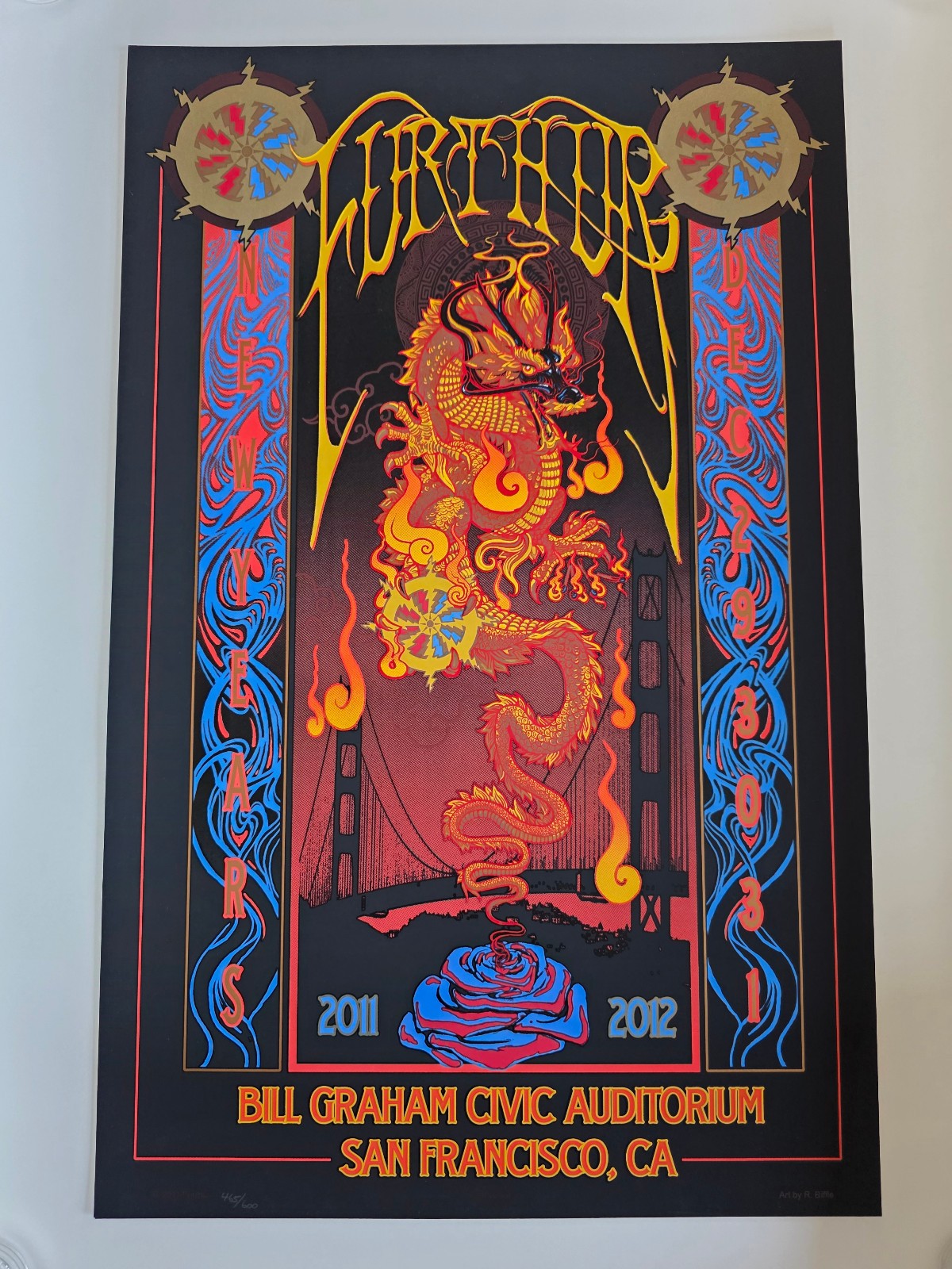 Furthur 2012 NYE Poster Biffle San Francisco Grateful Dead [#465/600] Dragon