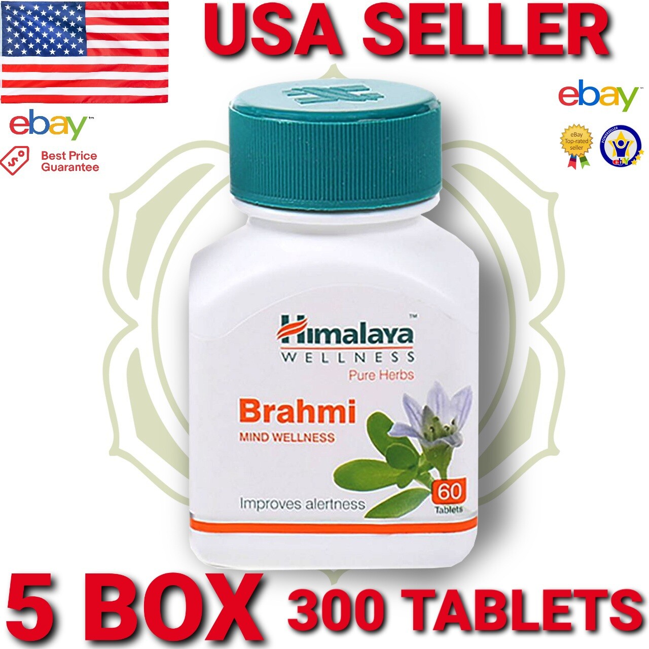 BRAHMI HIMALAYA FRESH 5 BOX 300 TABLETS USA Vegetarian Botanical 100% Herbs