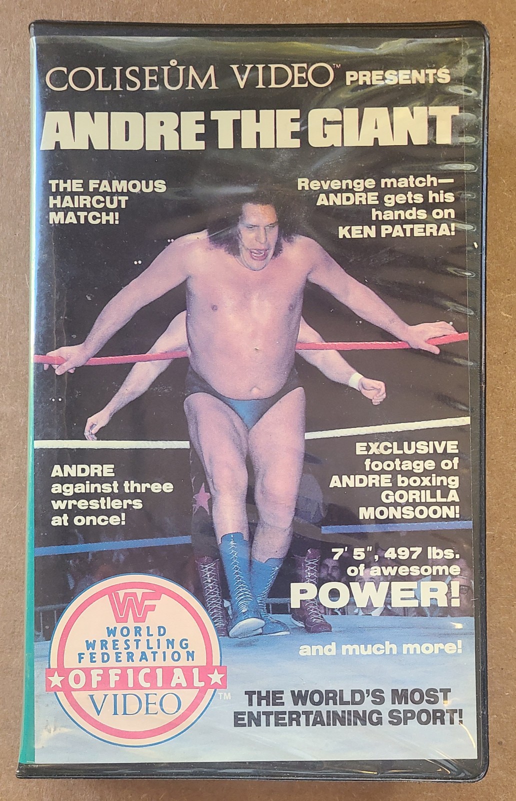 Vtg Andre The Giant VHS Official WWF WWE Wrestling 1985 Clamshell Coliseum