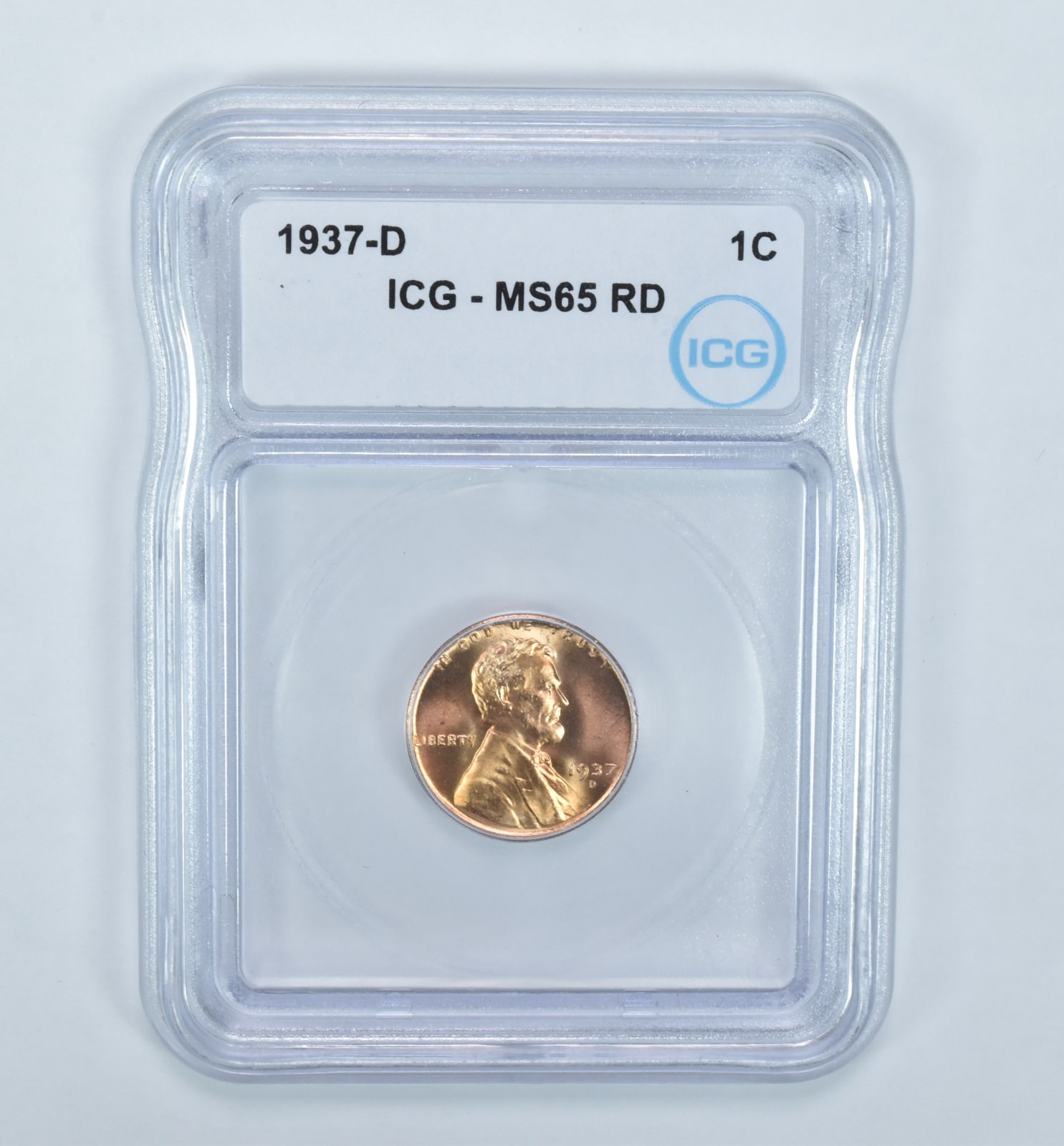 1937-D Lincoln Wheat Cent MS65 RD ICG