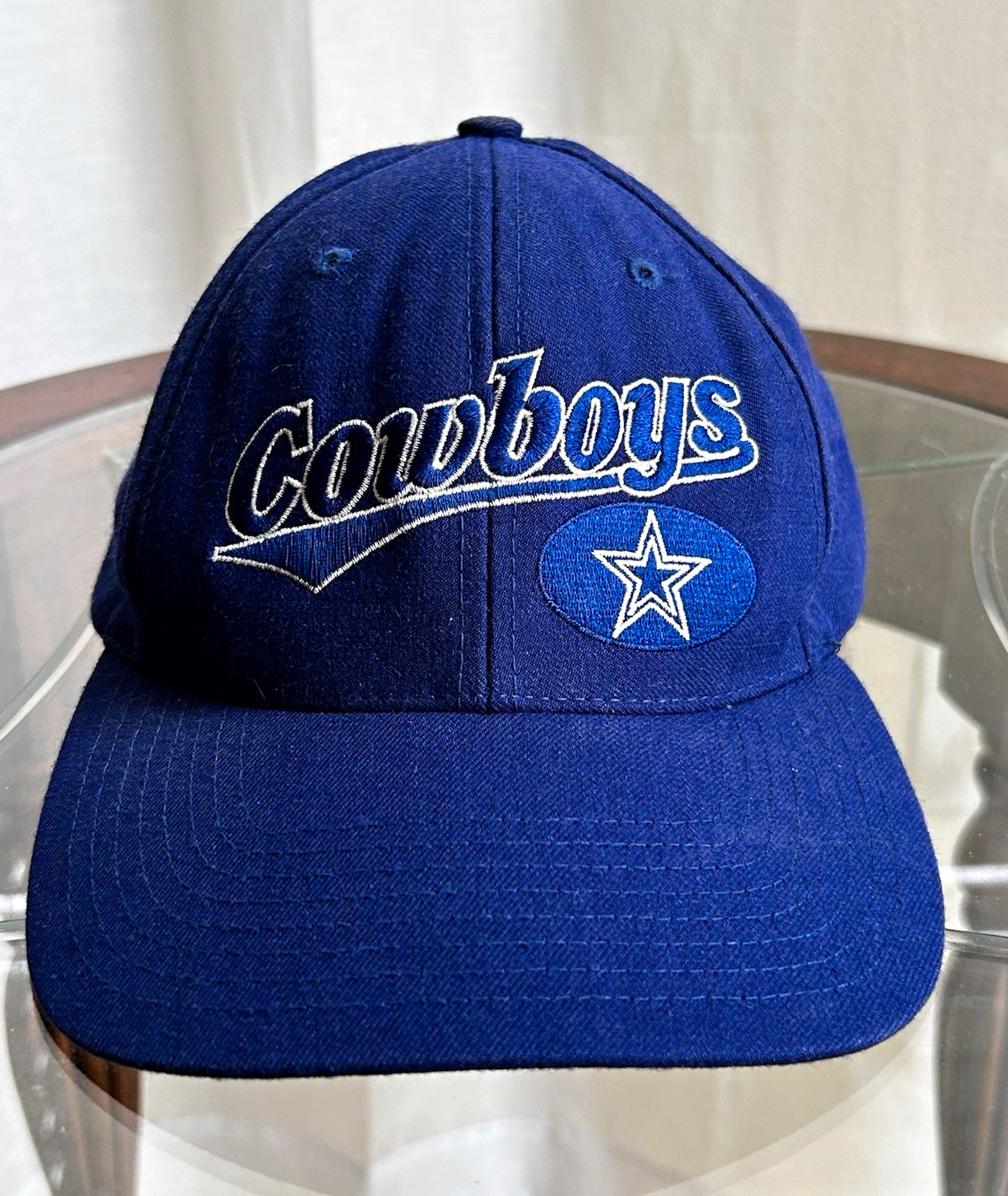 Vintage 1990s Dallas Cowboys NFL Wool Snapback Hat Blue Cap Football