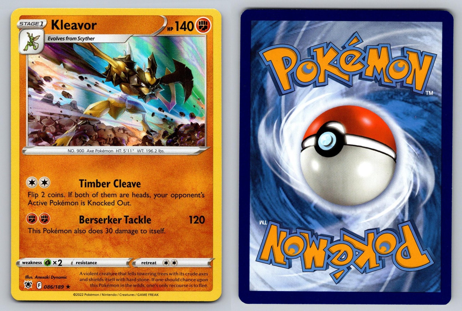 Kleavor 086/189 Holo Rare Astral Radiance Pokemon NM Kleavor 086/189 Holo Rare Astral Radiance Pokemon NM