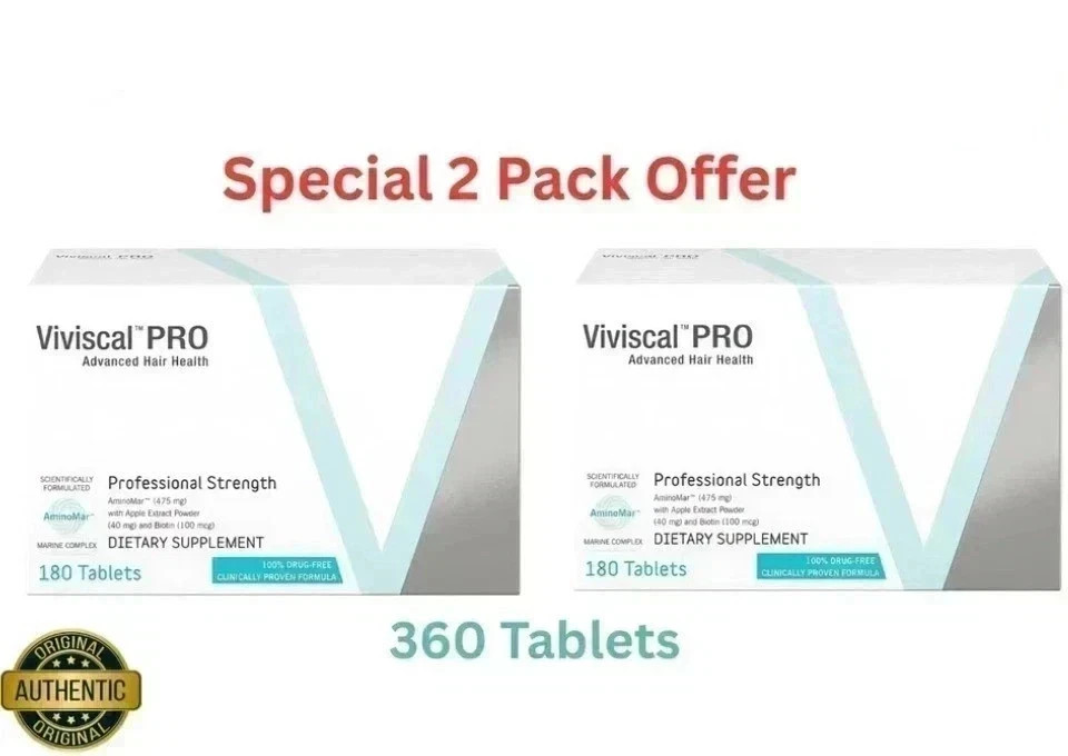 2 Pack of VIVISCAL PRO - Professional Hair Growth Tablets 180 Exp. 12/2027 2 Pack of VIVISCAL PRO - Professional Hair Growth Tablets 180 Exp. 12/2027