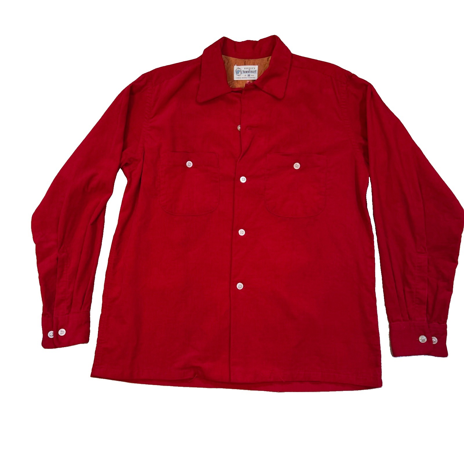 Towncraft 50’s Penney\'s Red Corduroy Shirt Size M