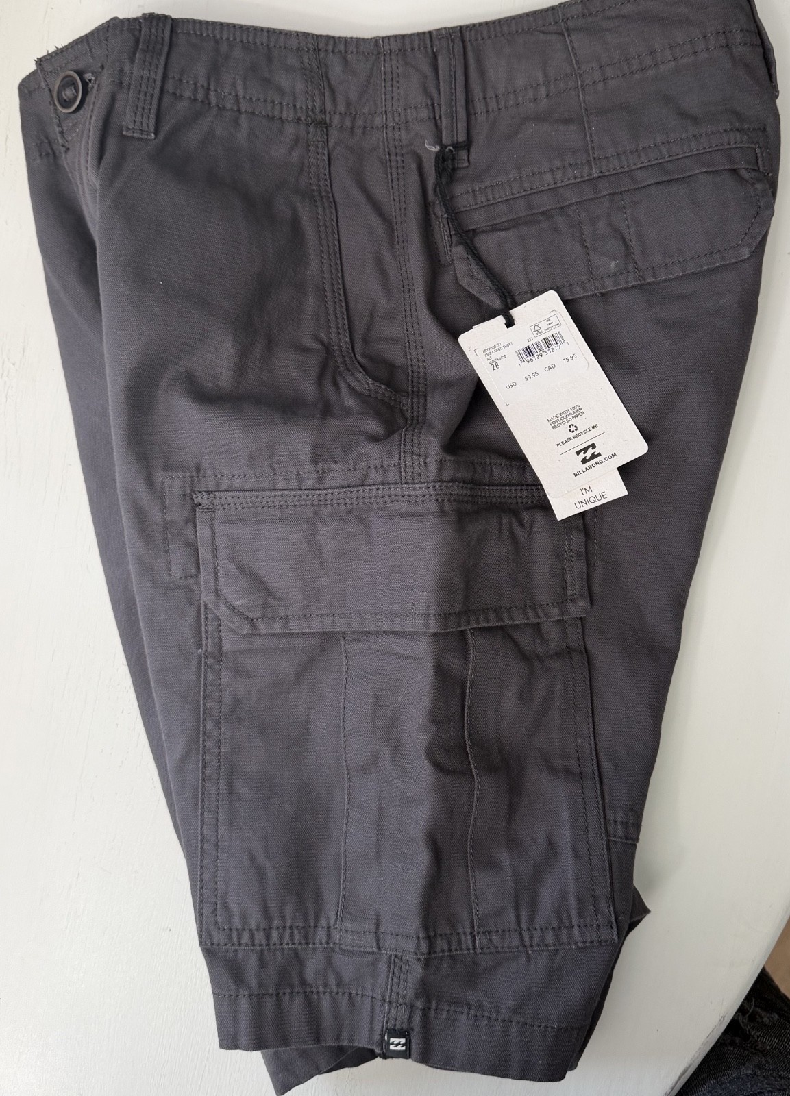 billabong upc 196329352798 cargo shorts gray srp $60