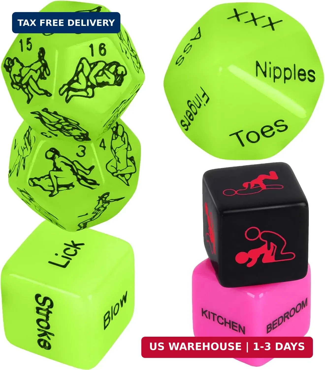 Date Night Sex Dice Couple Sex Games 6 PCS, Couples Decision Dice for Romantic I