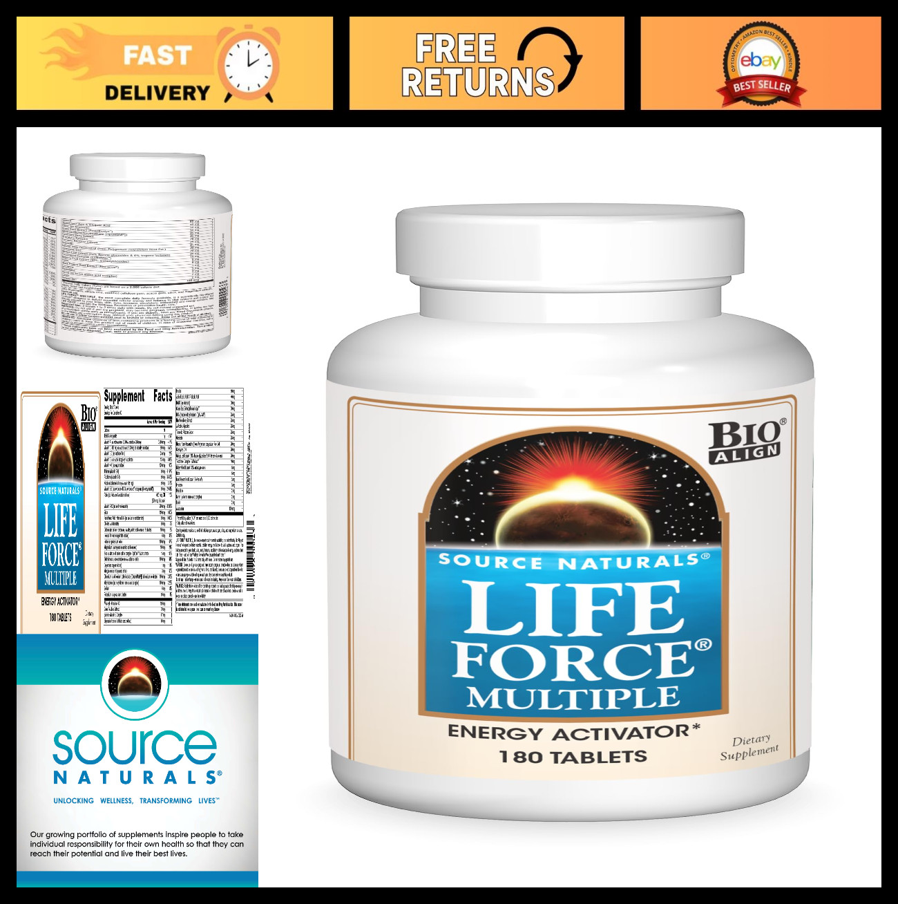 Life Force Multiple Energy Activator - 180 Tablets for Vitality & Wellness