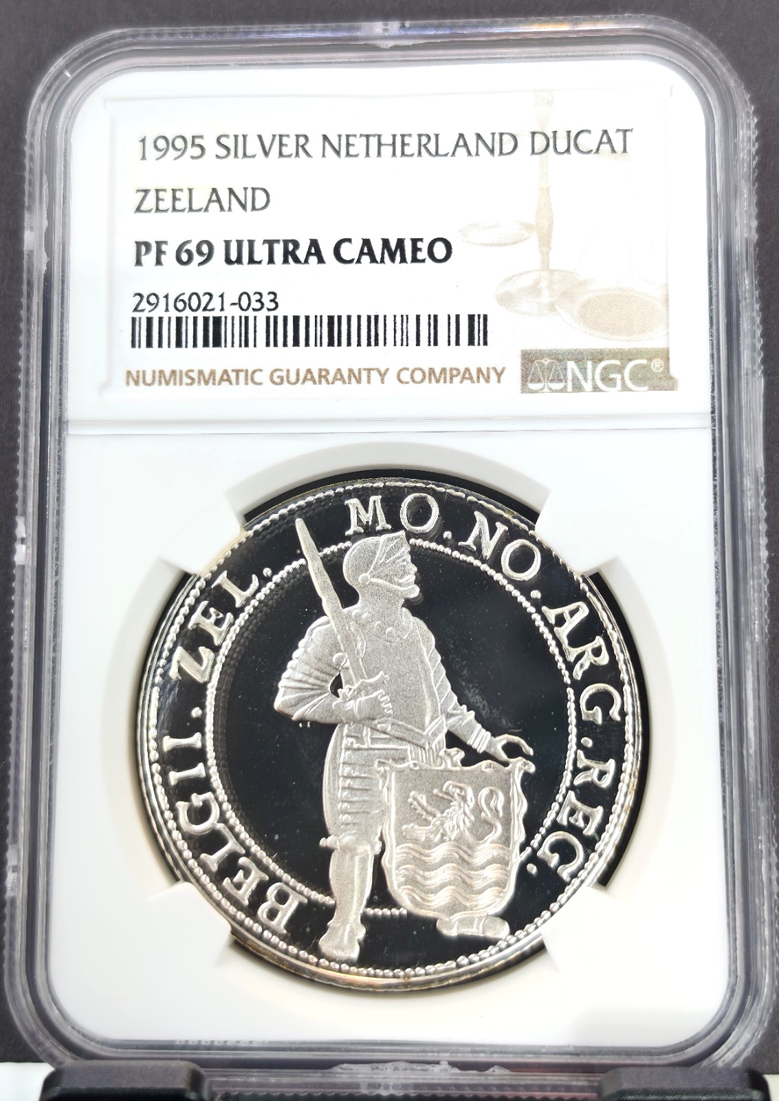 1995 NETHERLANDS SILVER DUCAT ZEELAND NGC PF 69 ULTRA CAMEO RARE TOP POP