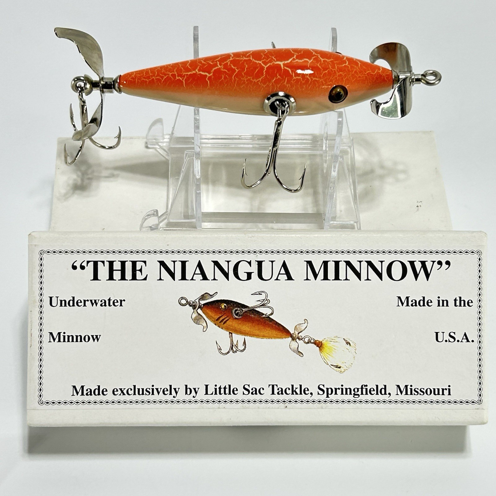 Little Sac THE NIANGUA MINNOW Lure Orange Crackleback 3.25\ Little Sac THE NIANGUA MINNOW Lure Orange Crackleback 3.25\