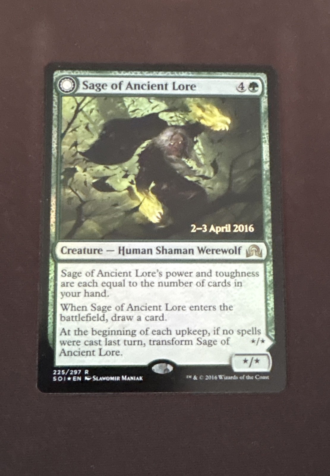 Sage of Ancient Lore Prerelease Cards Foil