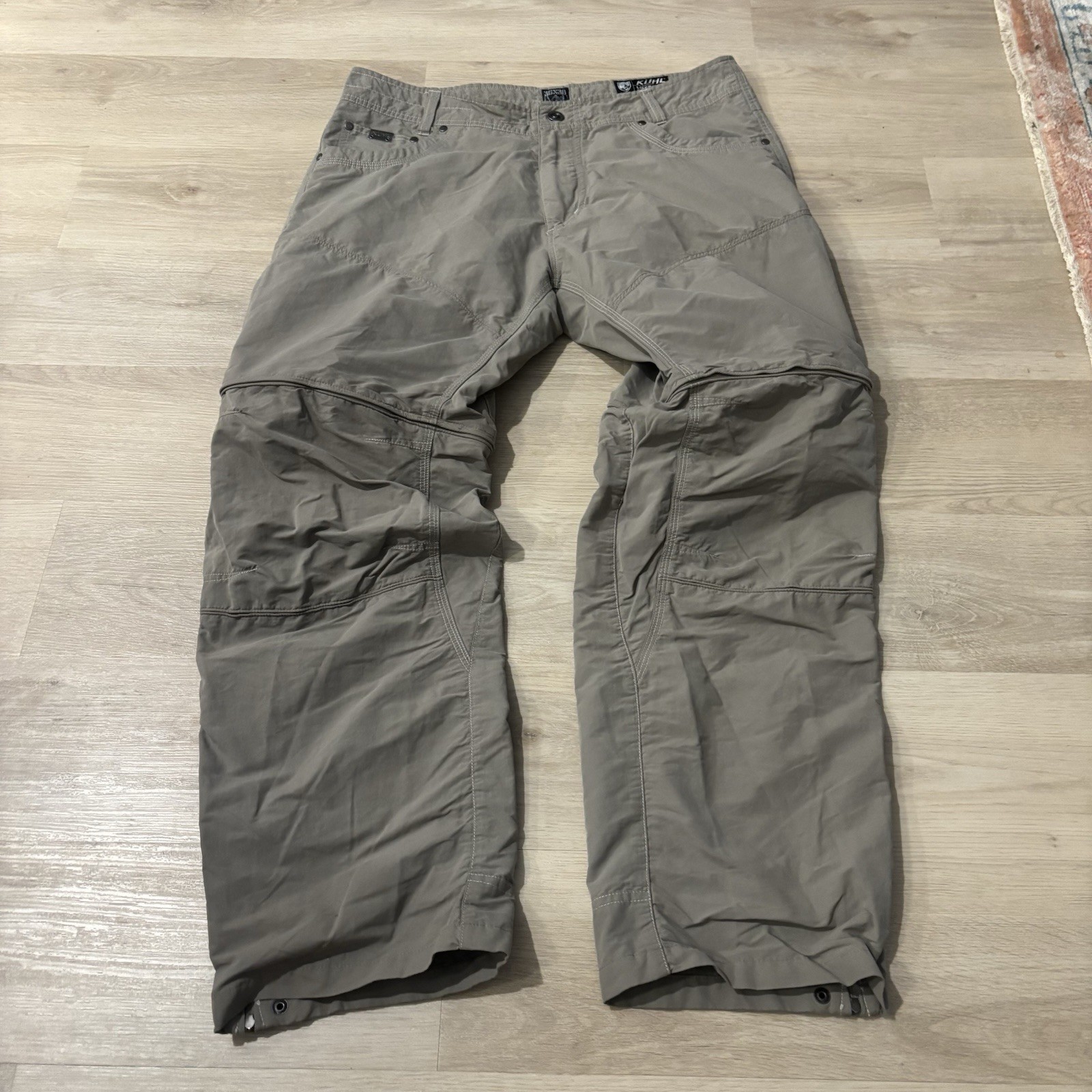 KUHL Stealth Liberator Pants Men\'s 36x30 Gray/Brown Convertible Lightweight