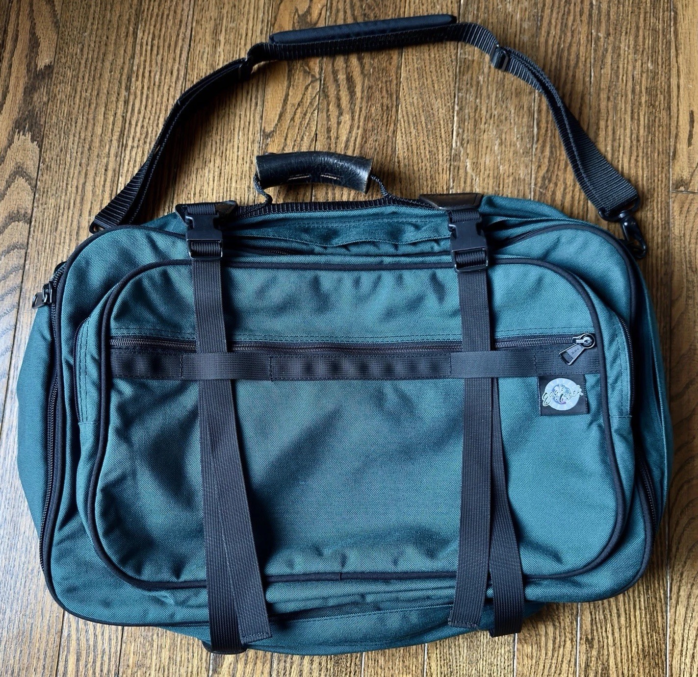 90s EAGLE CREEK RARE Nylon Convertible Backpack Suitcase Large Duffle Bag Green