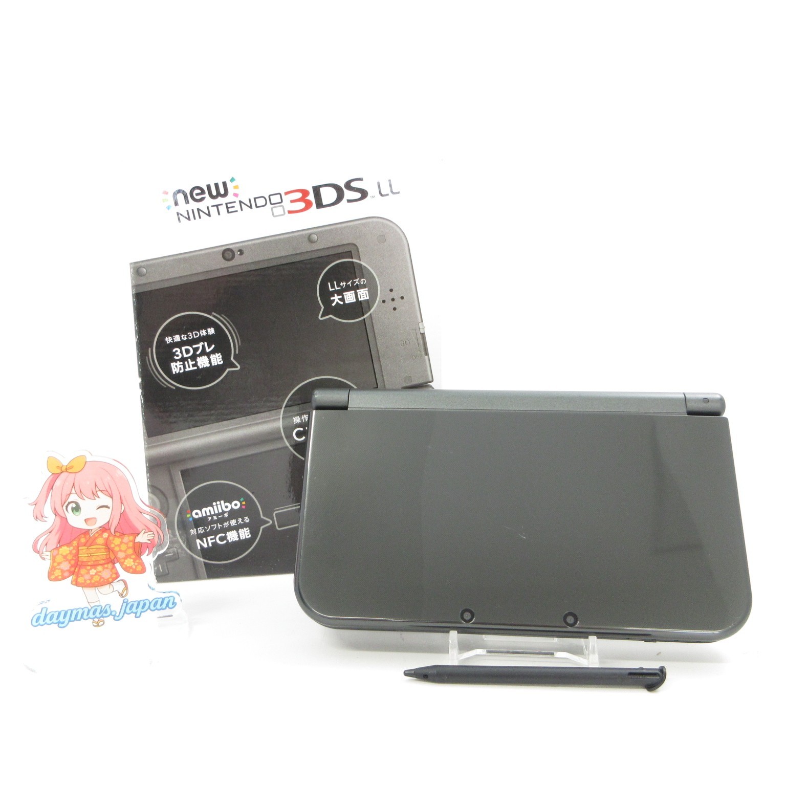 【Excellent】New Nintendo 3DS XL Metallic Black Console with box Japan Ver. Tested