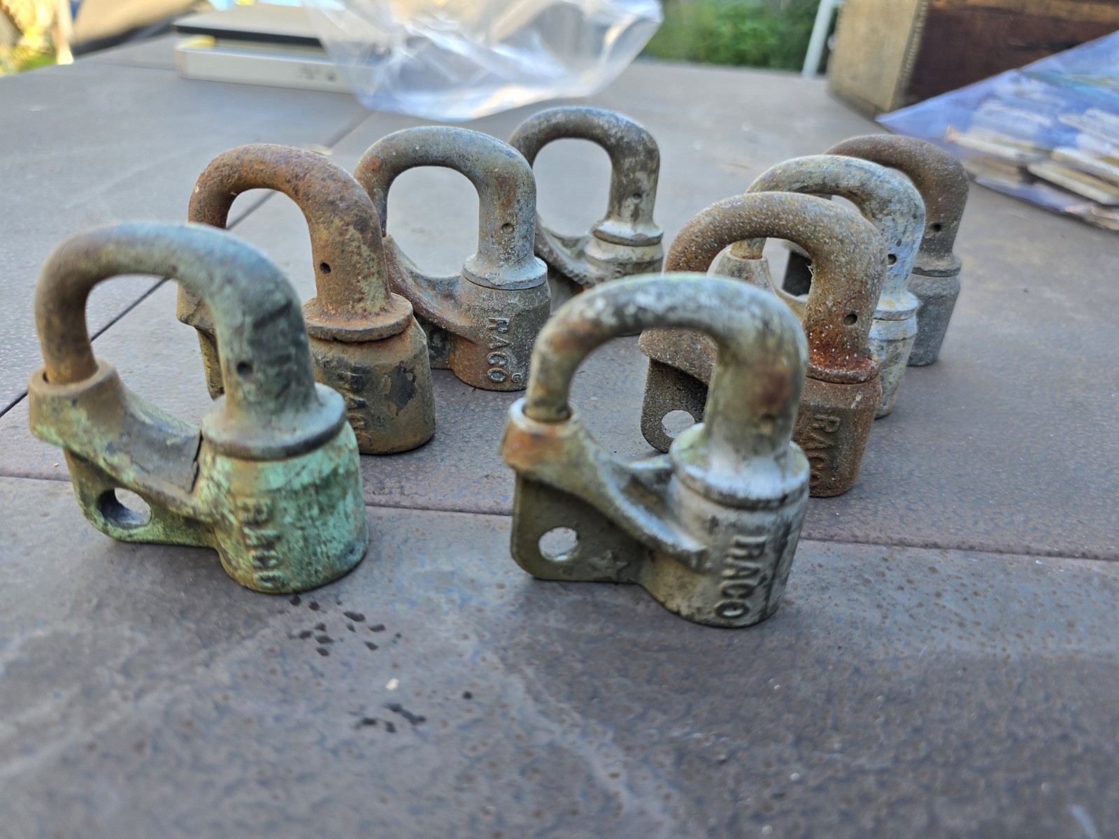 8 Vintage RACO Railroad Signal Locks Cleveland Union Terminal Ohio No Keys 8 Vintage RACO Railroad Signal Locks Cleveland Union Terminal Ohio No Keys