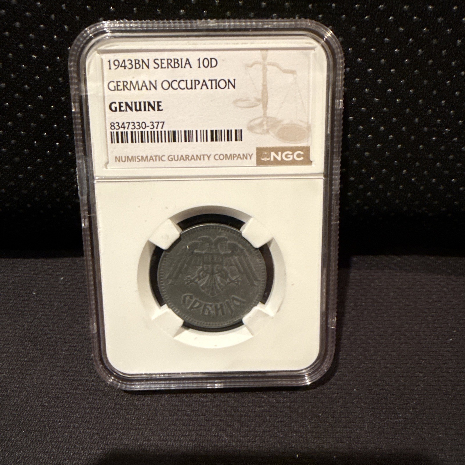 1943BN Serbia 10D German Occupation NGC Genuine 1943BN Serbia 10D German Occupation NGC Genuine