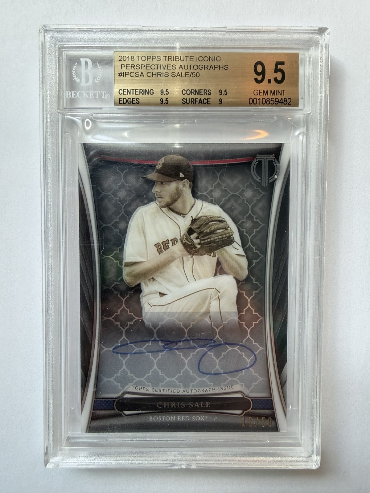 2018 Topps Tribute Iconic Perspectives CHRIS SALE Autograph /50 AUTO BGS 9.5 GEM