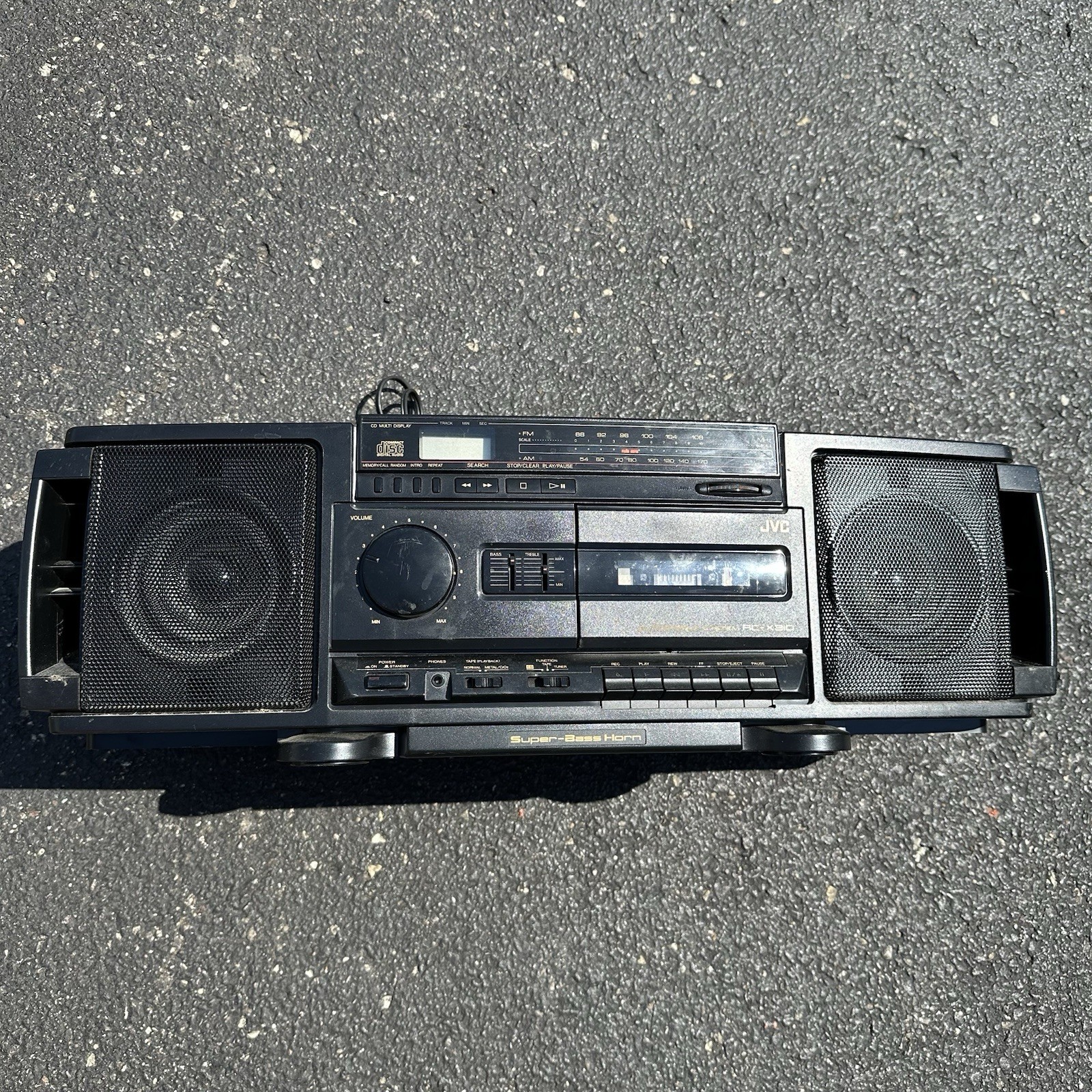 JVC RC-X310 Super Bass Horn Portable Boombox Hifi Stereo Cassette & CD Player
