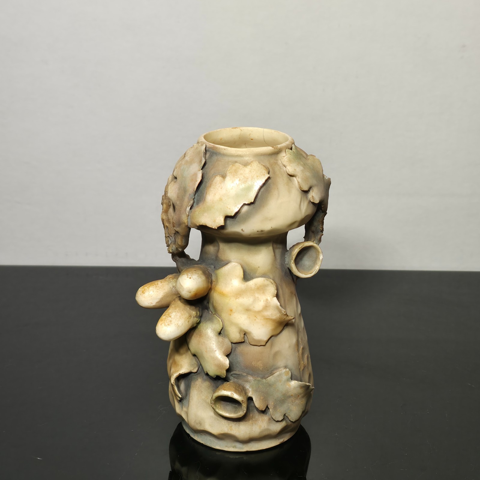Antique Turn Teplitz Austria Art Nouveau Pottery Oak Leaf Acorn Vase c1900 Antique Turn Teplitz Austria Art Nouveau Pottery Oak Leaf Acorn Vase c1900