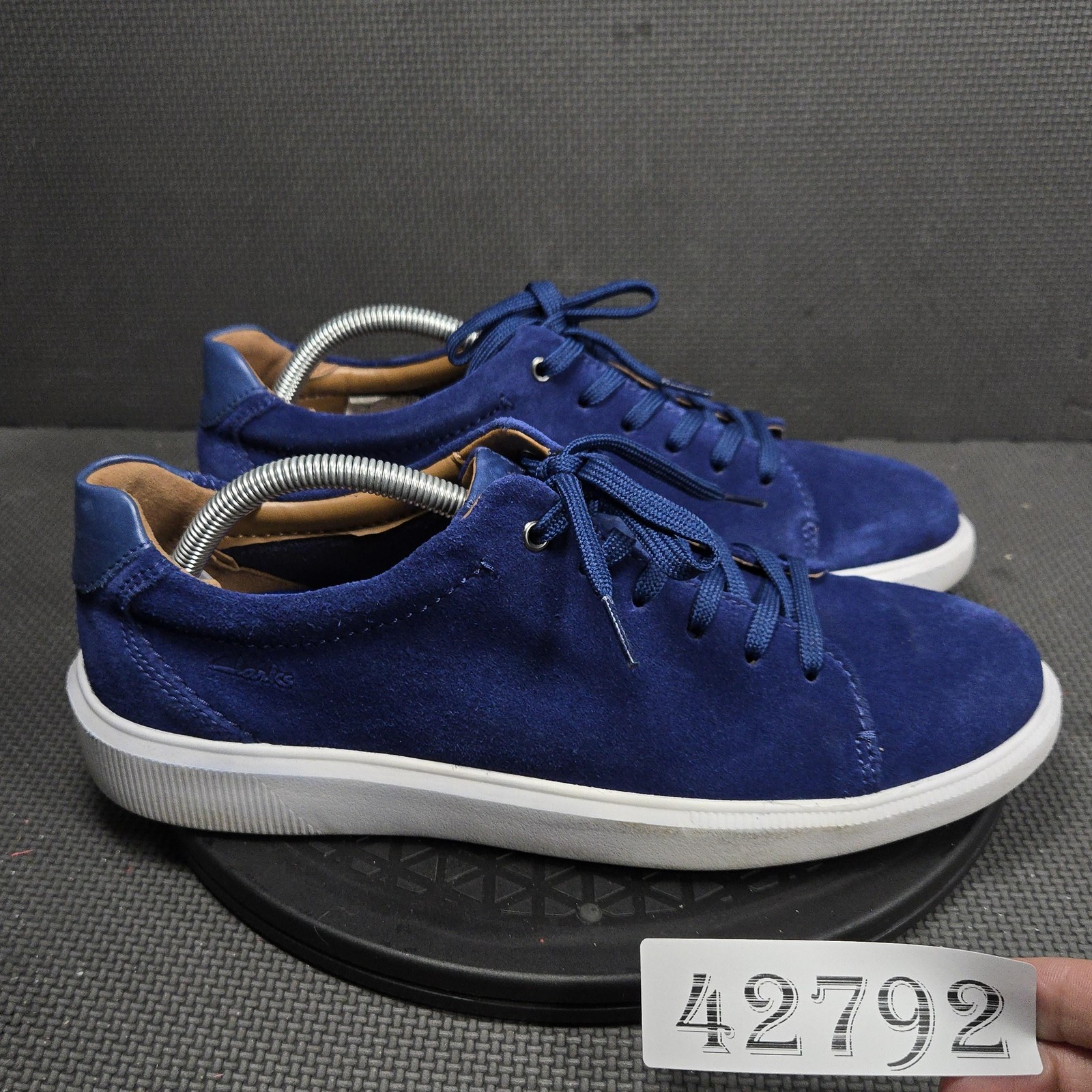 Clarks Collection Shoes Mens Size 9.5 Blue Suede Sneakers Comfort Cambro Low