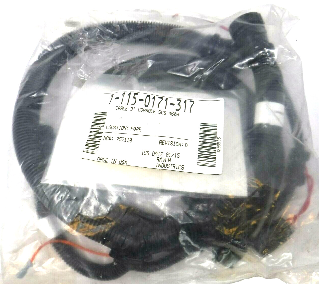 Raven CNH CABLE 3FT CONSOLE SCS 4600 115-0171-317 (OEM) *NEW* Raven CNH CABLE 3FT CONSOLE SCS 4600 115-0171-317 (OEM) *NEW*