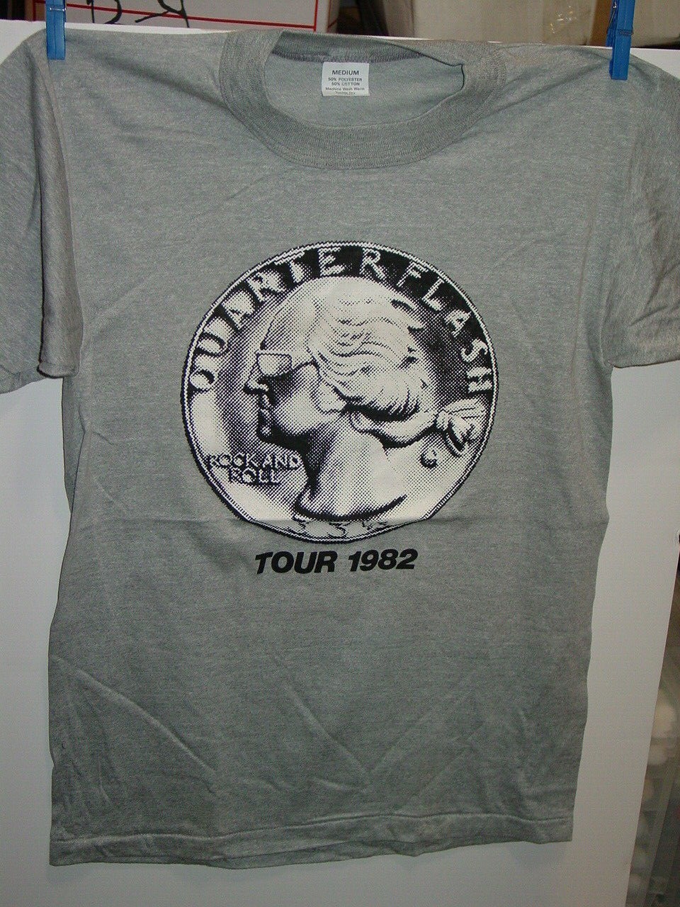 QUARTERFLASH ROCK & ROLL VINTAGE 1982 WORLD CONCERT TOUR Shirt NOS Grey SIZE M