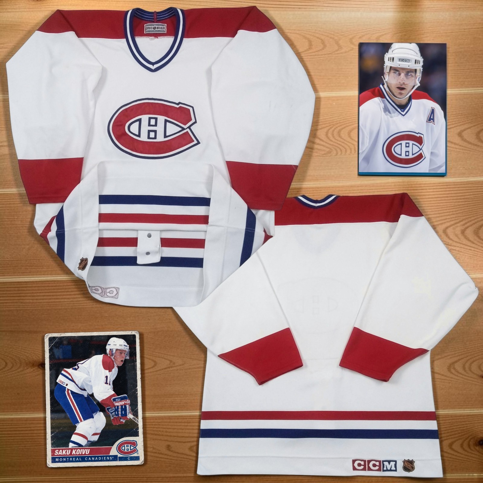 RARE VTG 1994-97 Montreal Canadiens White CCM Authentic Hockey Jersey MiC Sz 48